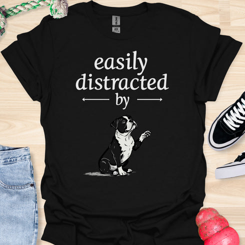 Easily distracted by bulldogs - V10 - Cute Sitting Paw T-Shirt